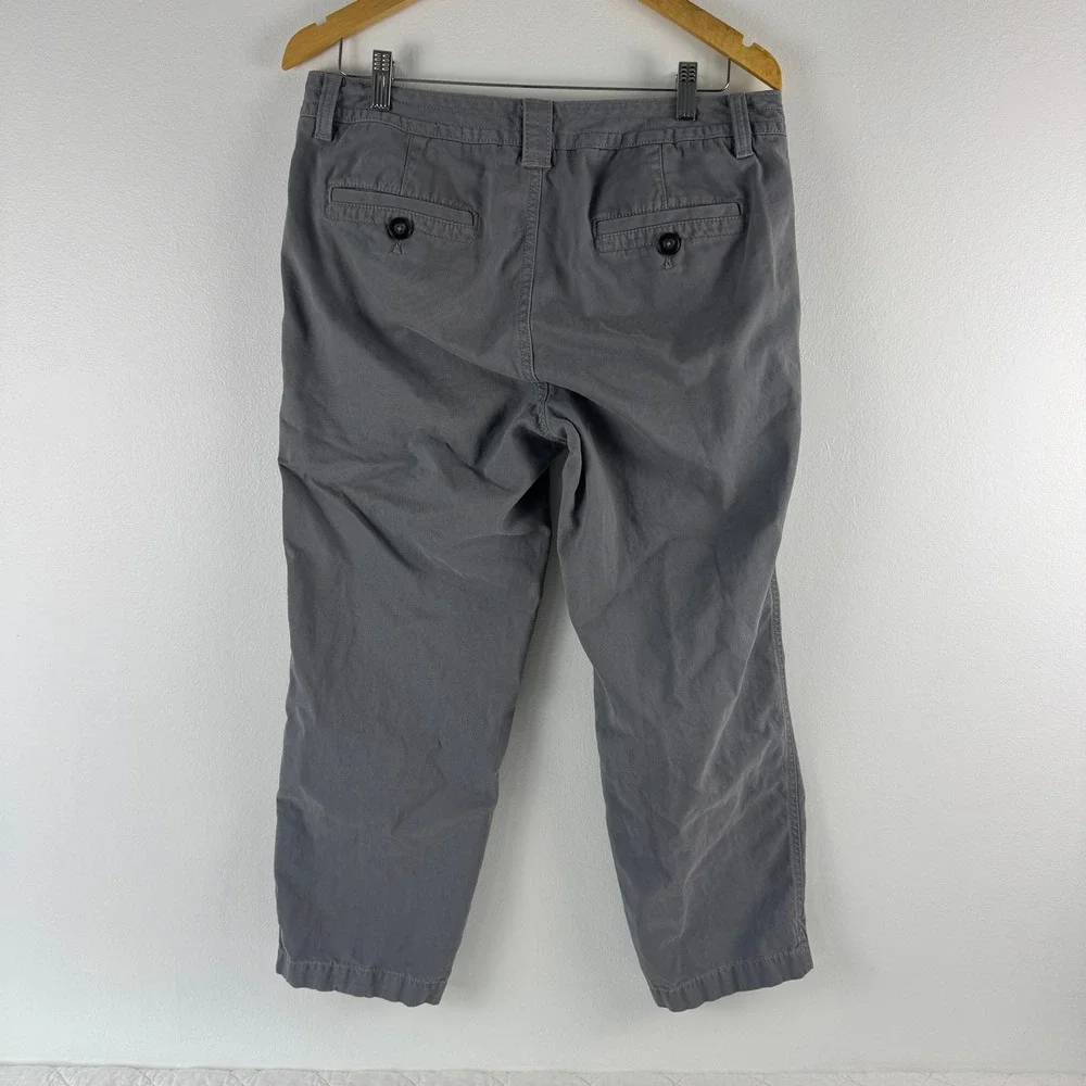 Eddie Bauer Gray Boyfriend Relaxed Fit‎ Cotton Pants Womens Size 8 Classic